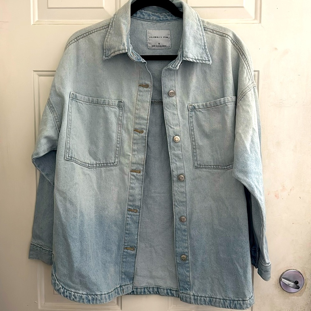 Celebrity Pink Jacket Light Blue Oversized Size Small